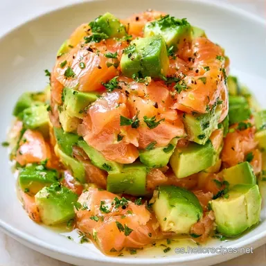 Tartar Salmón Aguacate en 10 Minutos Tarjeta de receta