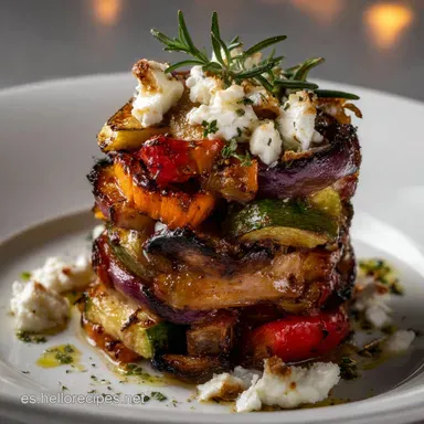Timbal de Verduras Asadas: Postre Vegetariano Gourmet Tarjeta de receta