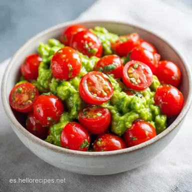Tomates Cherry Rellenos Guacamole para 4 Tarjeta de receta