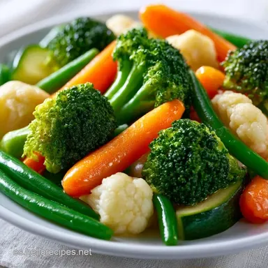 Verduras Al Vapor Para 4 Personas Tarjeta de receta