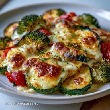 Verduras Gratinadas Al Horno con Queso Tarjeta de receta
