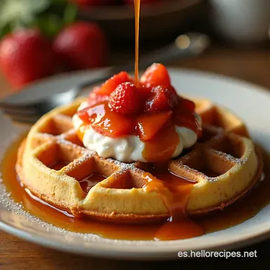 Waffles con Descarte Mi Secreto para Waffles Crujientes Tarjeta de receta