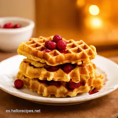 Waffles de Ar&aacute;ndanos Esponjosos Receta F&aacute;cil de la Abuela Tarjeta de receta
