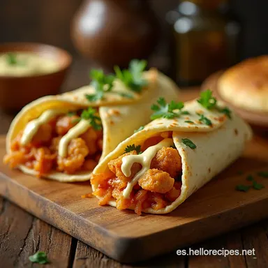 Wraps de Pollo Crujiente con Queso y Ajo La Receta Más Crocante Tarjeta de receta
