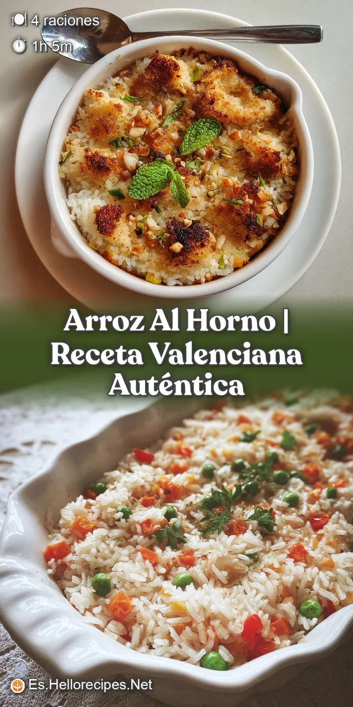 Close-up of crusty baked rice, glistening with rendered fat. Smoky paprika and tender chunks of meat peek through the rice...