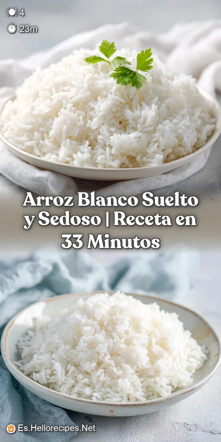 Close-up captures the soft, distinct grains of the white rice, subtly glistening, promising a light and airy texture with ...