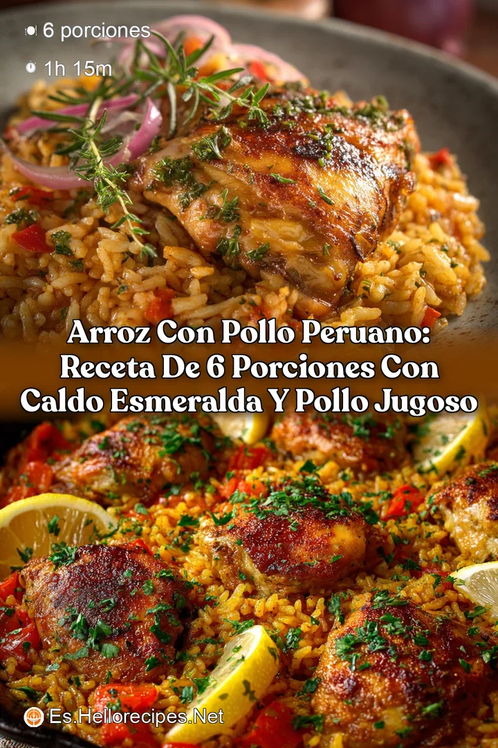 Arroz con Pollo Peruano: Receta de 6 Porciones con Caldo Esmeralda y Pollo Jugoso