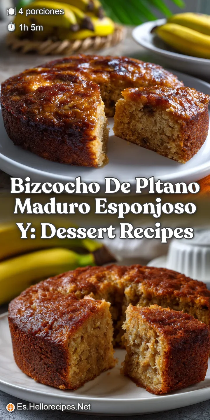 Bizcocho de Pltano Maduro Esponjoso y: Dessert Recipes