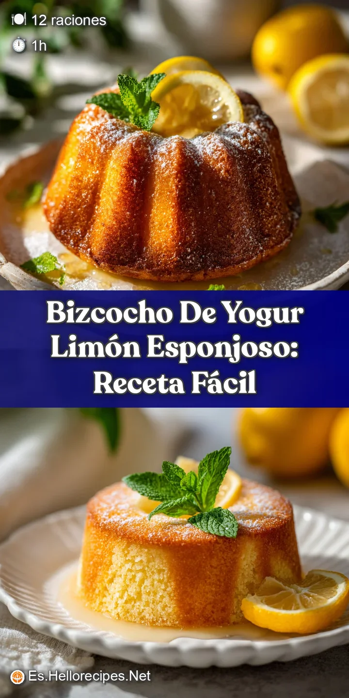 Close-up of a fluffy lemon yogurt cake slice, glistening with moisture and a dusting of powdered sugar, showcasing its ten...