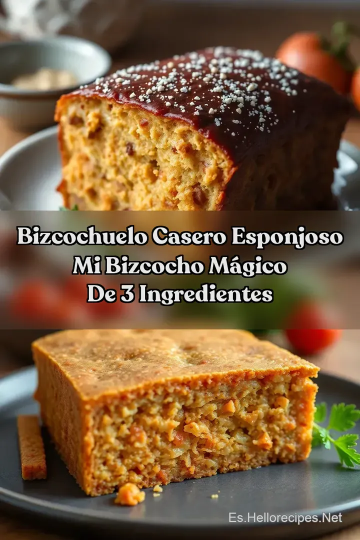 Bizcochuelo Casero Esponjoso Mi Bizcocho M&aacute;gico de 3 Ingredientes
