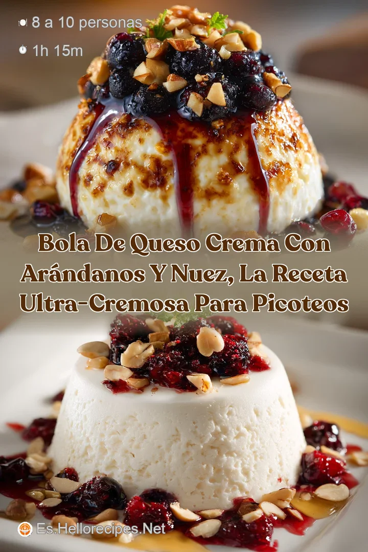 Bola de Queso Crema con Ar&aacute;ndanos y Nuez la receta ultra-cremosa para picoteos