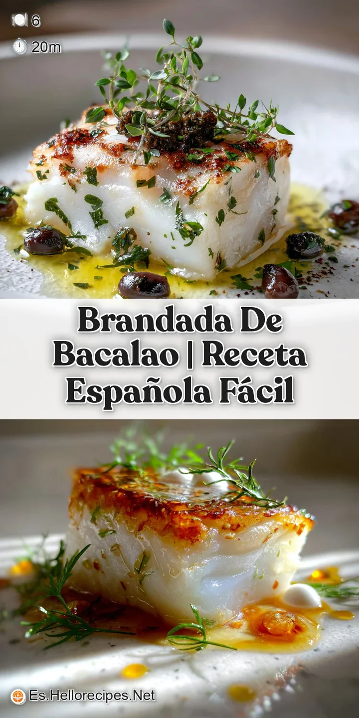 Close-up shows the creamy texture of Brandada de Bacalao, flecked with herbs. Glistening olive oil catches the light, look...