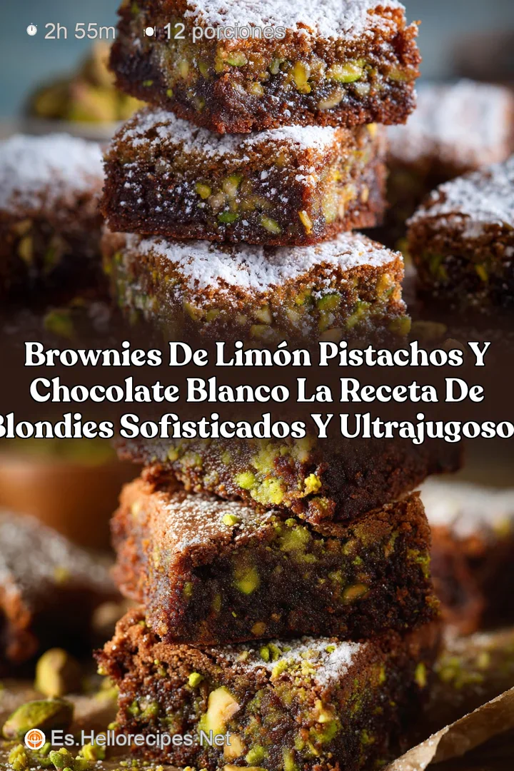 Brownies de Lim&oacute;n Pistachos y Chocolate Blanco La Receta de Blondies Sofisticados y UltraJugosos