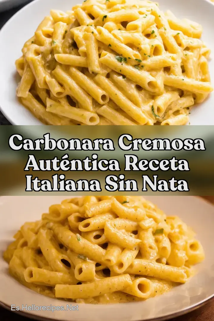Carbonara Cremosa Aut&eacute;ntica Receta Italiana Sin Nata