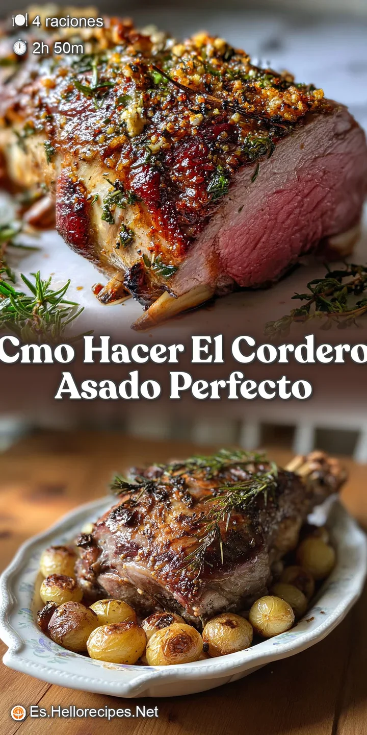 Close-up on juicy, crackling lamb skin, glistening with rendered fat. Hints of rosemary and garlic create an appetizing view.