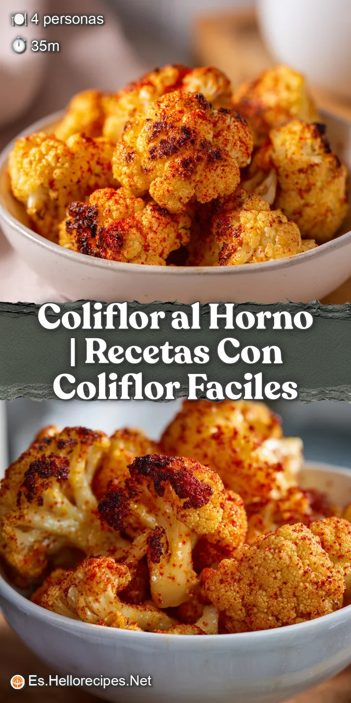 Primer plano de bordes tostados y crujientes de coliflor, con una textura granulada y un color &aacute;mbar brillante.