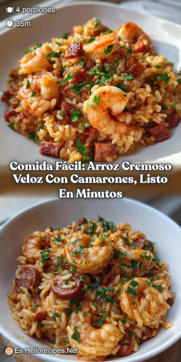 Comida f&aacute;cil: Arroz Cremoso Veloz con Camarones listo en minutos