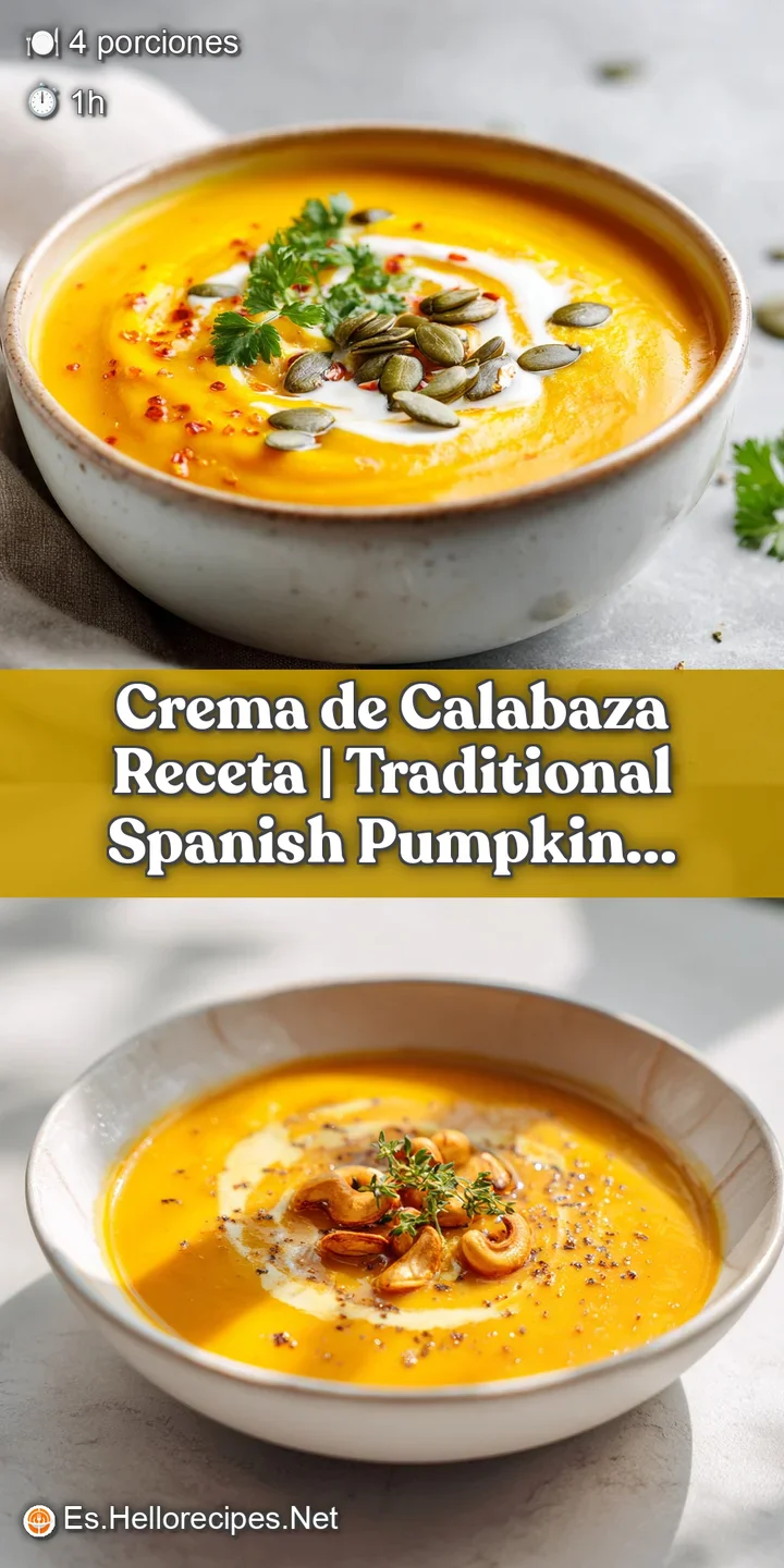 Close-up of thick, bright orange pumpkin soup, showing its smooth texture and a dollop of creamy topping.