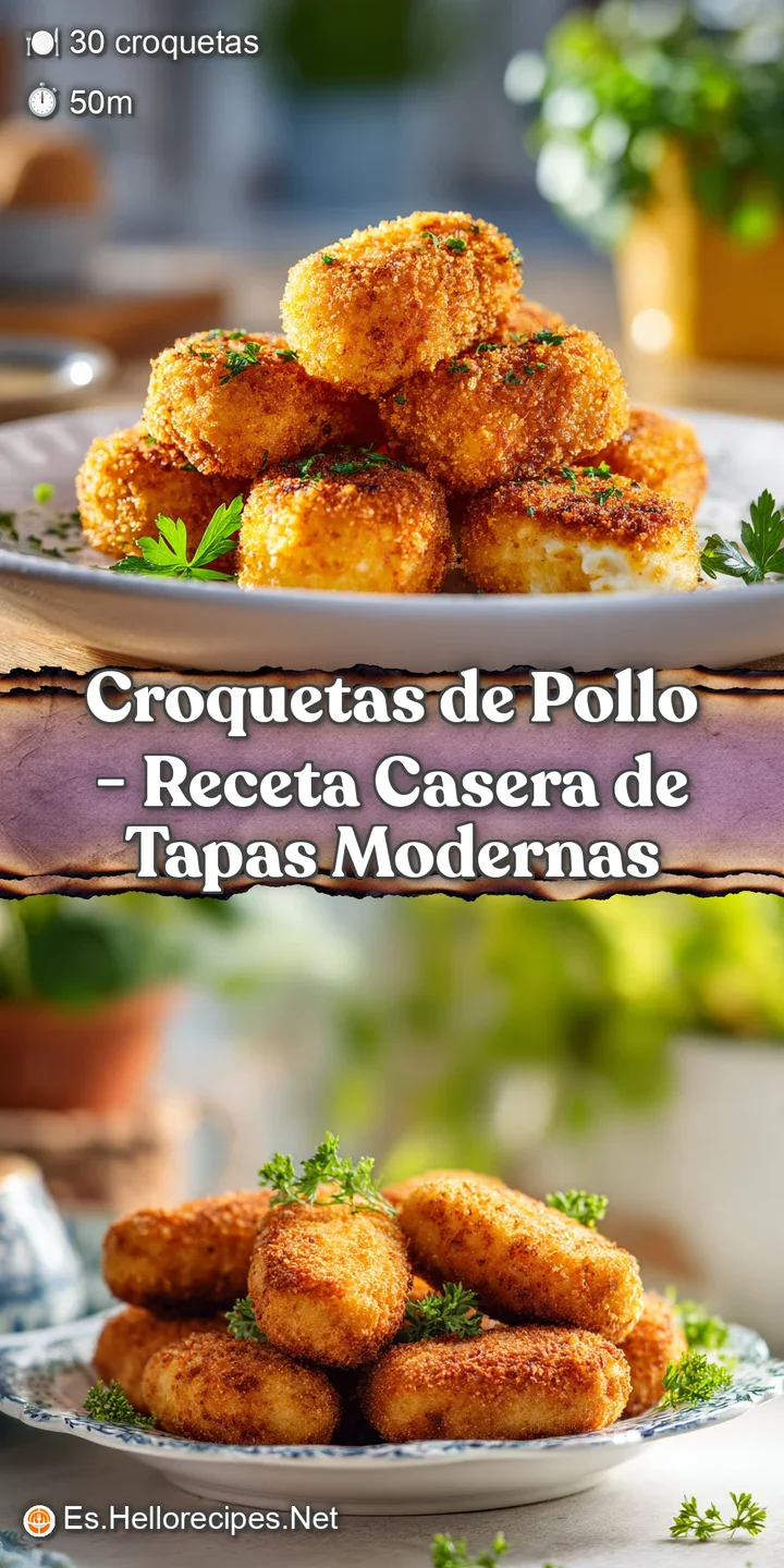 Close-up of a perfectly fried, golden croqueta de pollo with a creamy, inviting interior visible