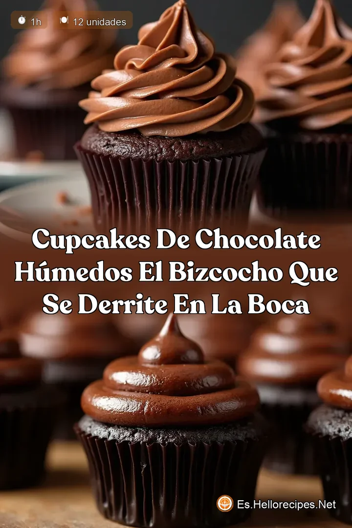 Cupcakes de Chocolate H&uacute;medos El Bizcocho que se Derrite en la Boca