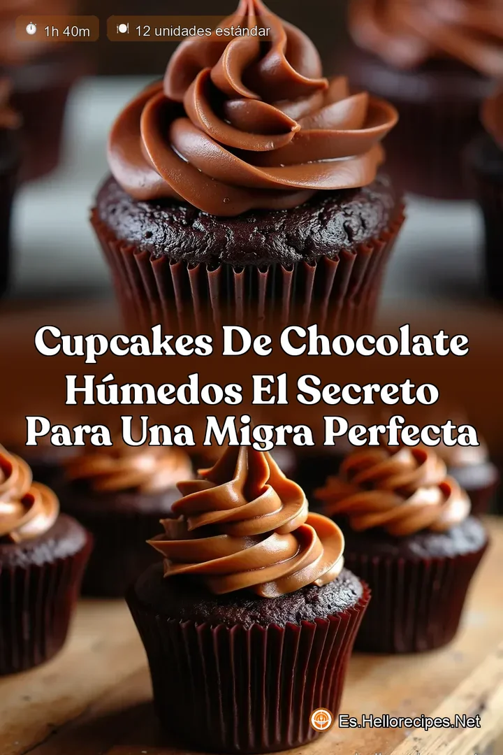 Cupcakes de Chocolate H&uacute;medos El Secreto para una Migra Perfecta
