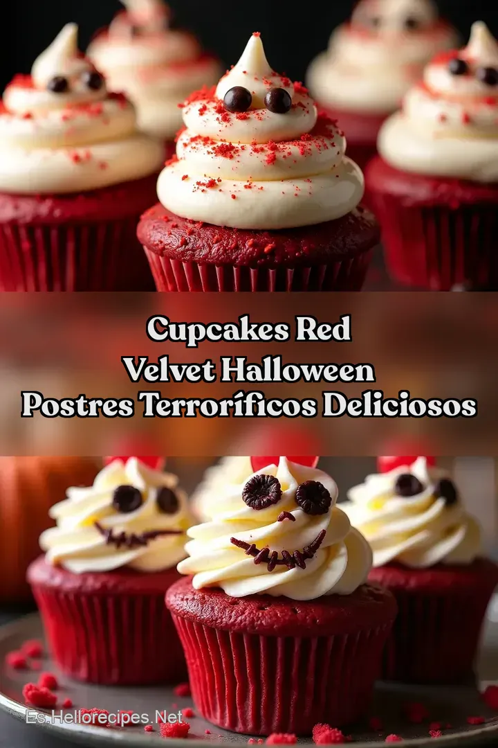 Cupcakes Red Velvet Halloween Postres Terror&iacute;ficos Deliciosos