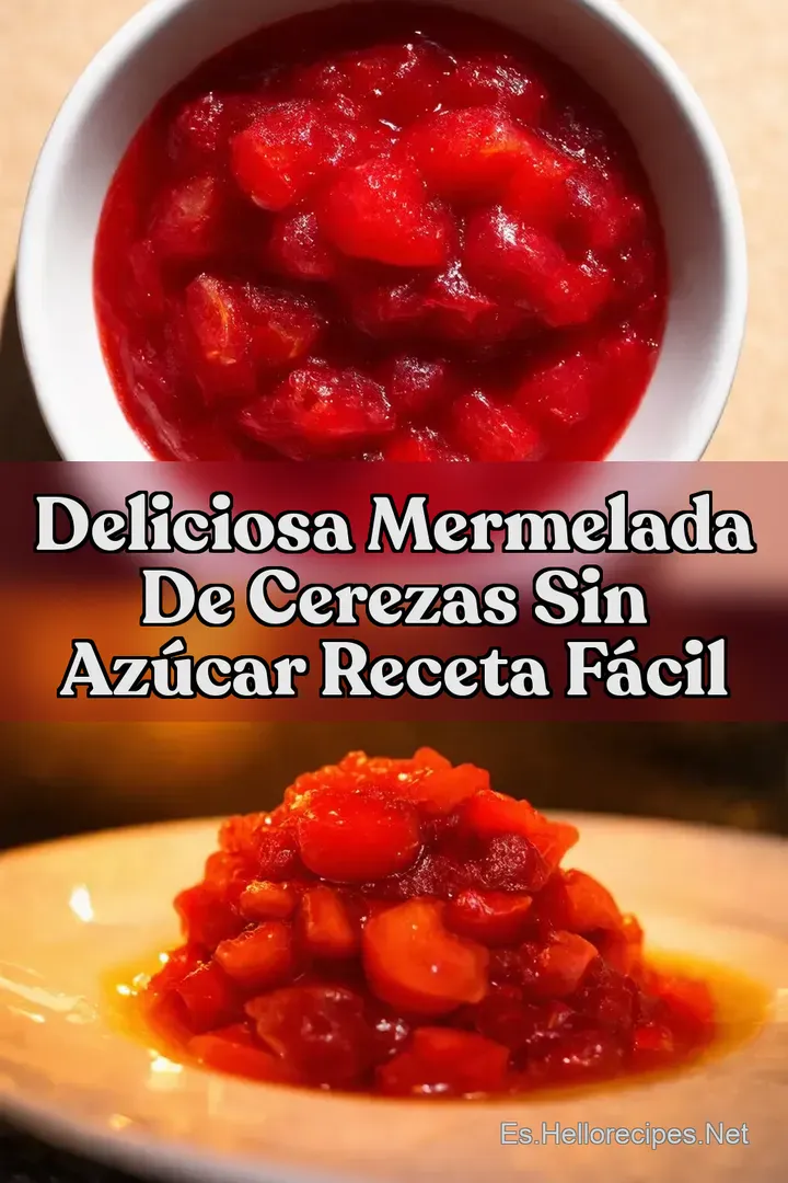 Deliciosa Mermelada de Cerezas Sin Az&uacute;car Receta F&aacute;cil