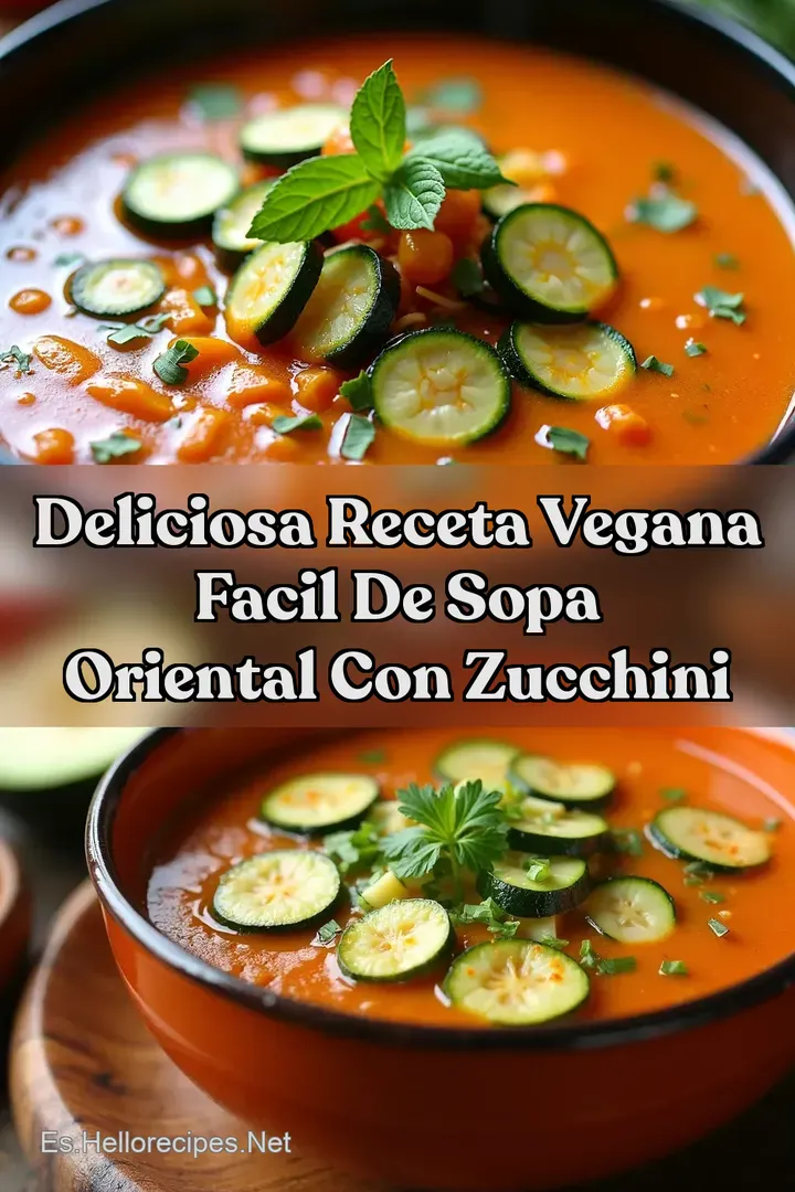 Deliciosa Receta Vegana Facil de Sopa Oriental con Zucchini