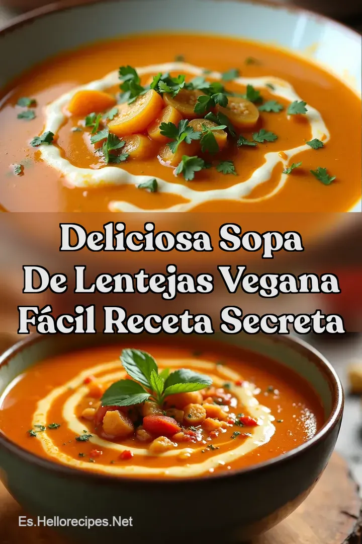 Deliciosa Sopa de Lentejas Vegana F&aacute;cil Receta Secreta
