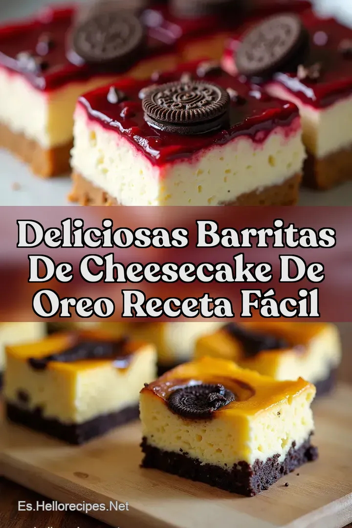 Deliciosas Barritas de Cheesecake de Oreo Receta F&aacute;cil