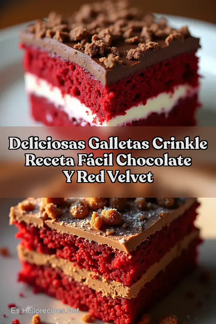 Deliciosas Galletas Crinkle Receta F&aacute;cil Chocolate y Red Velvet