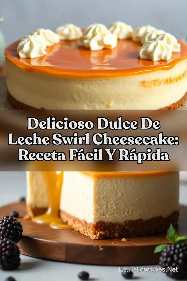 Delicioso Dulce de Leche Swirl Cheesecake: Receta F&aacute;cil y R&aacute;pida