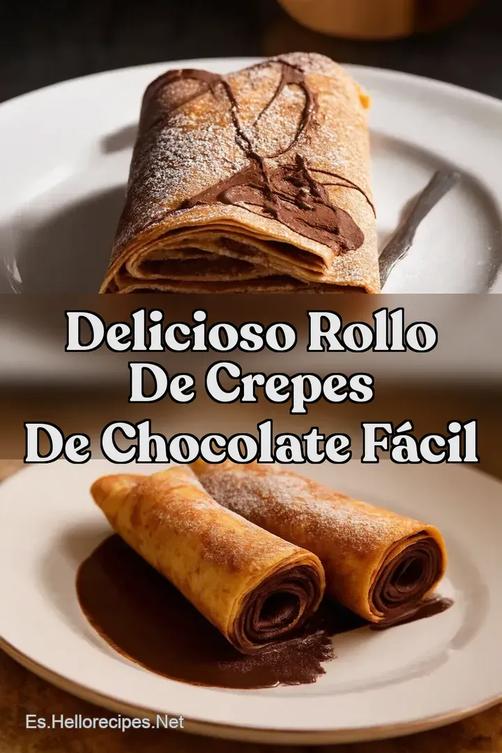 Delicioso Rollo de Crepes de Chocolate F&aacute;cil