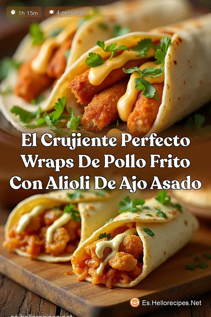 El Crujiente Perfecto Wraps de Pollo Frito con Alioli de Ajo Asado