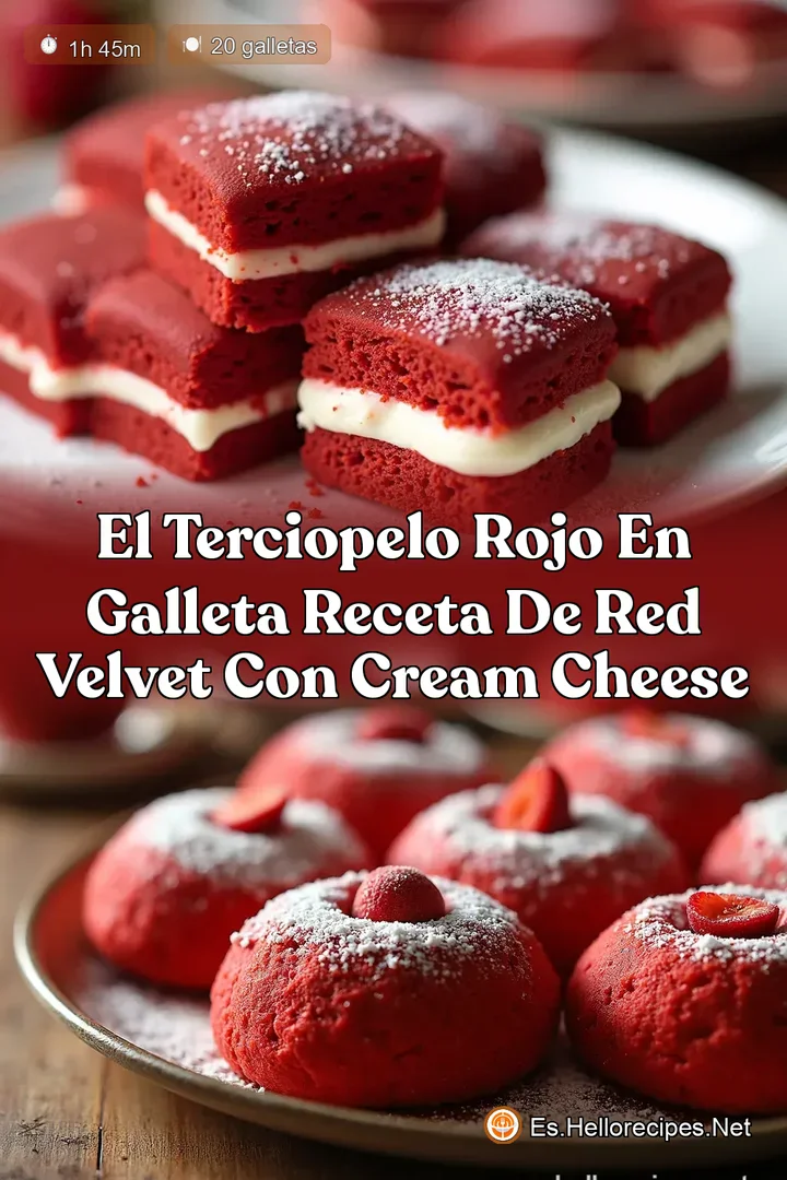 El Terciopelo Rojo en Galleta Receta de Red Velvet con Cream Cheese