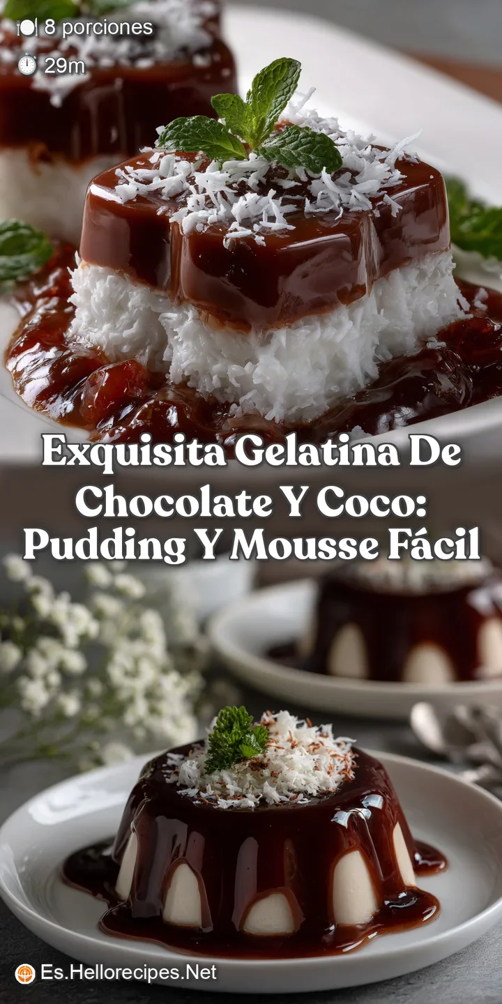 Exquisita Gelatina de Chocolate y Coco: Pudding y Mousse F&aacute;cil