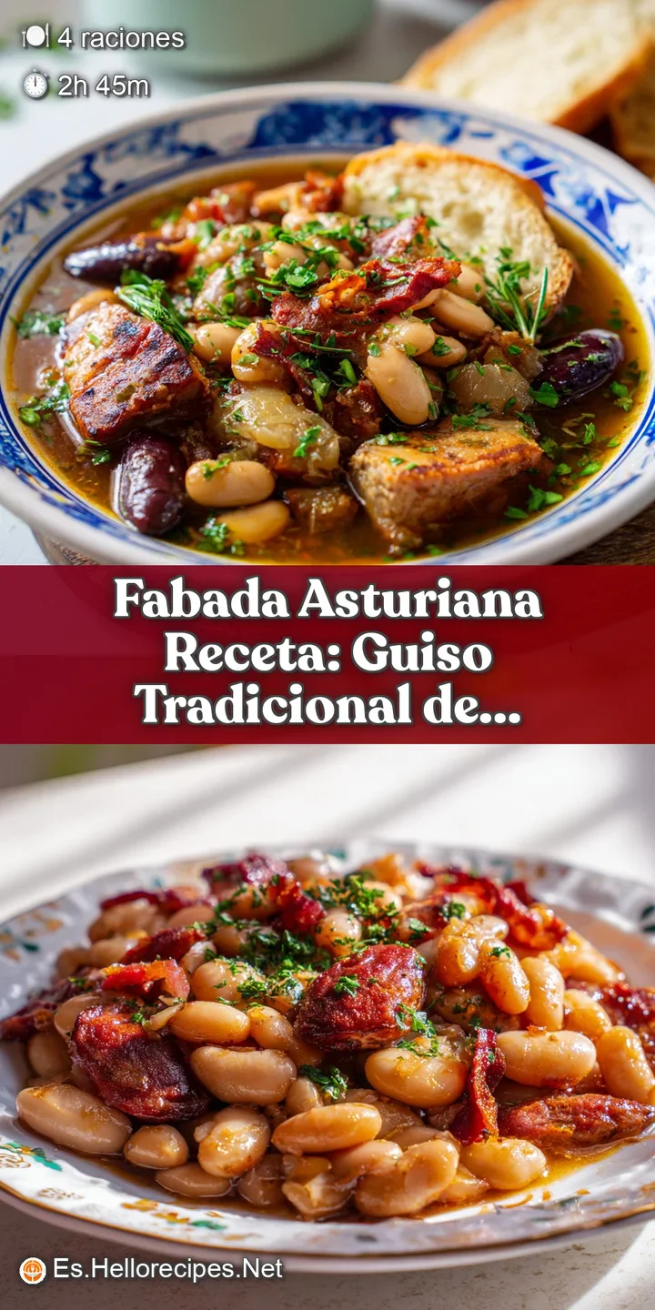 Close-up of glistening, tender Asturian beans. Smoky chorizo and morcilla add depth. A hearty, comforting dish.