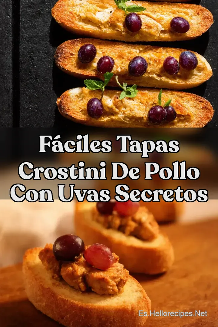 F&aacute;ciles Tapas Crostini de Pollo con Uvas Secretos