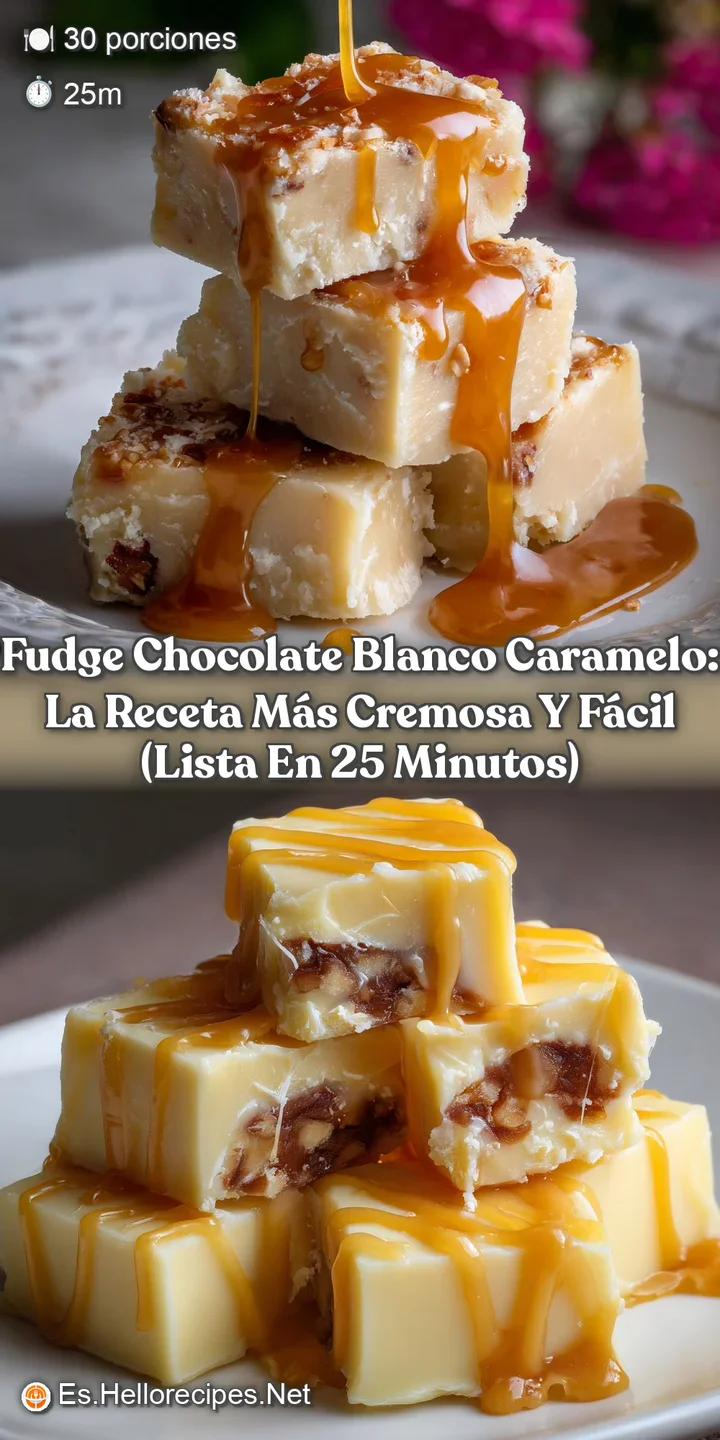 Fudge Chocolate Blanco Caramelo: La Receta M&aacute;s Cremosa y F&aacute;cil (Lista en 25 Minutos)