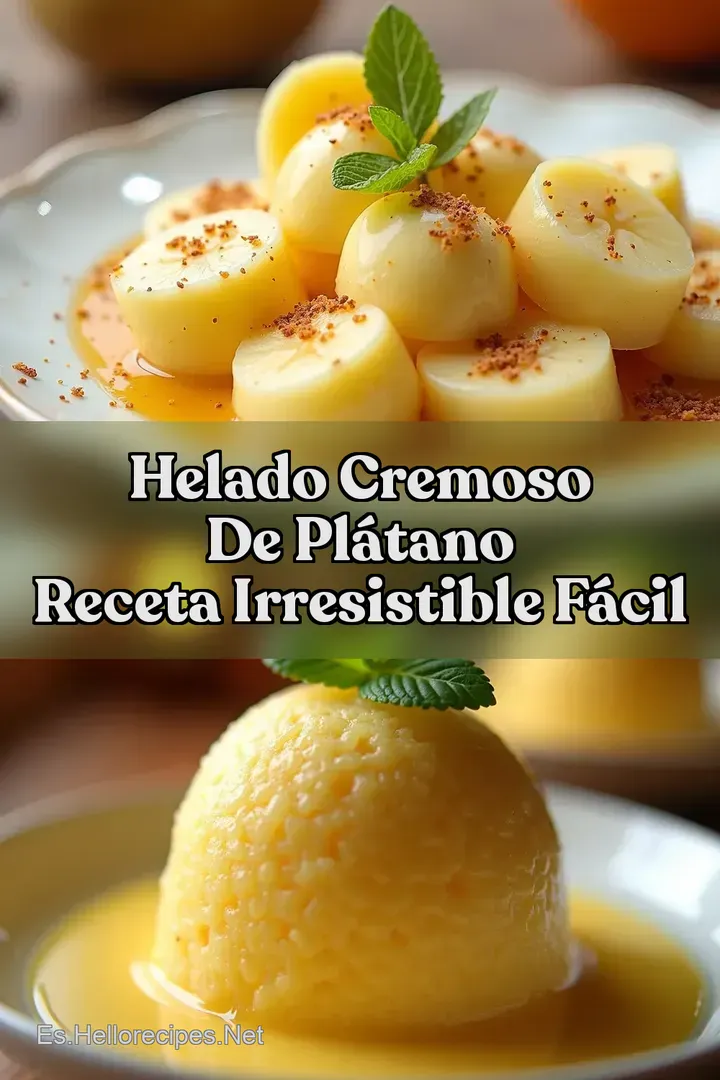 Helado Cremoso de Pl&aacute;tano Receta Irresistible F&aacute;cil
