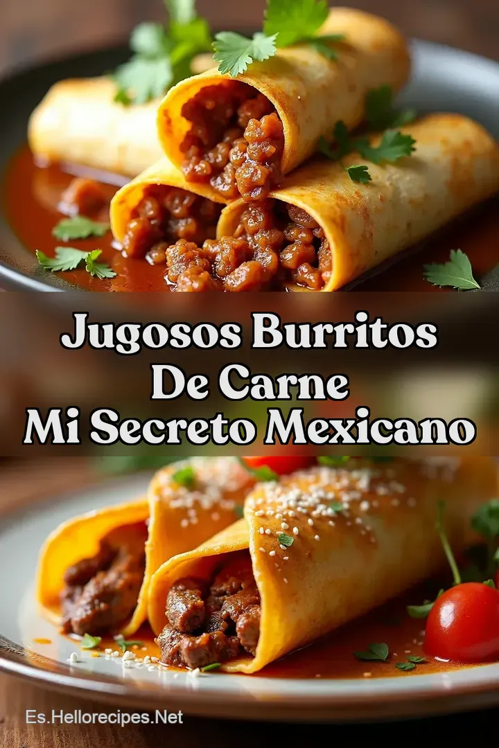 Jugosos Burritos de Carne Mi Secreto Mexicano