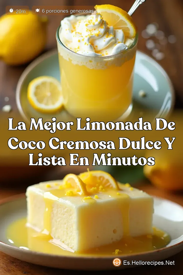 La Mejor Limonada de Coco Cremosa Dulce y Lista en Minutos