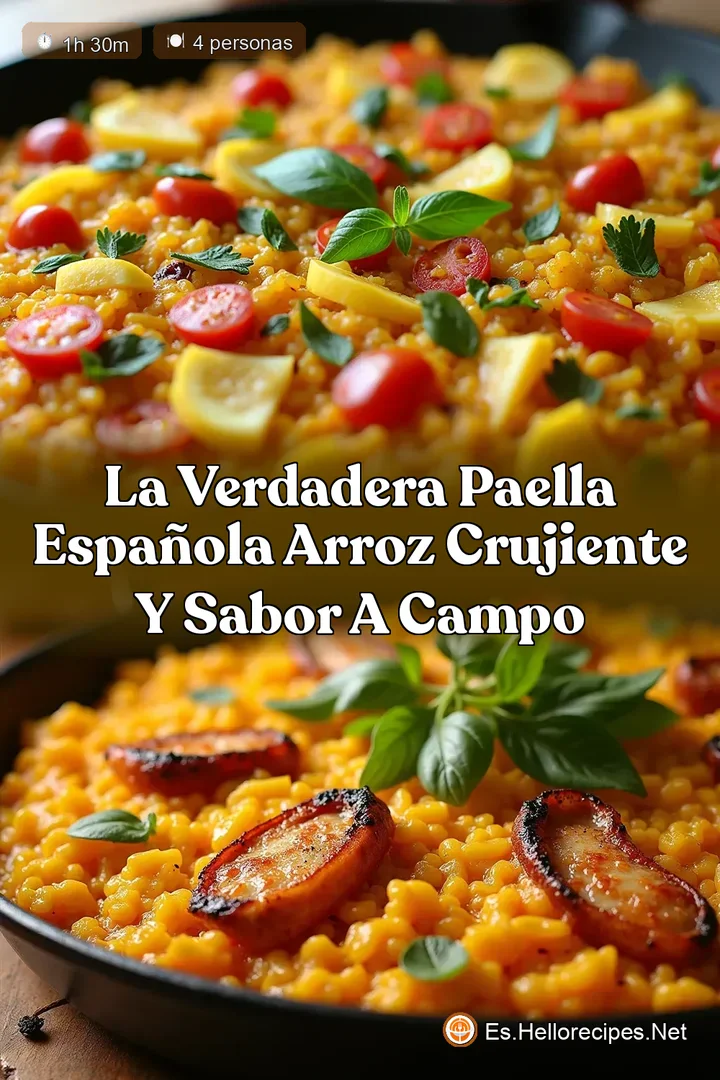La Verdadera Paella Espa&ntilde;ola Arroz Crujiente y Sabor a Campo
