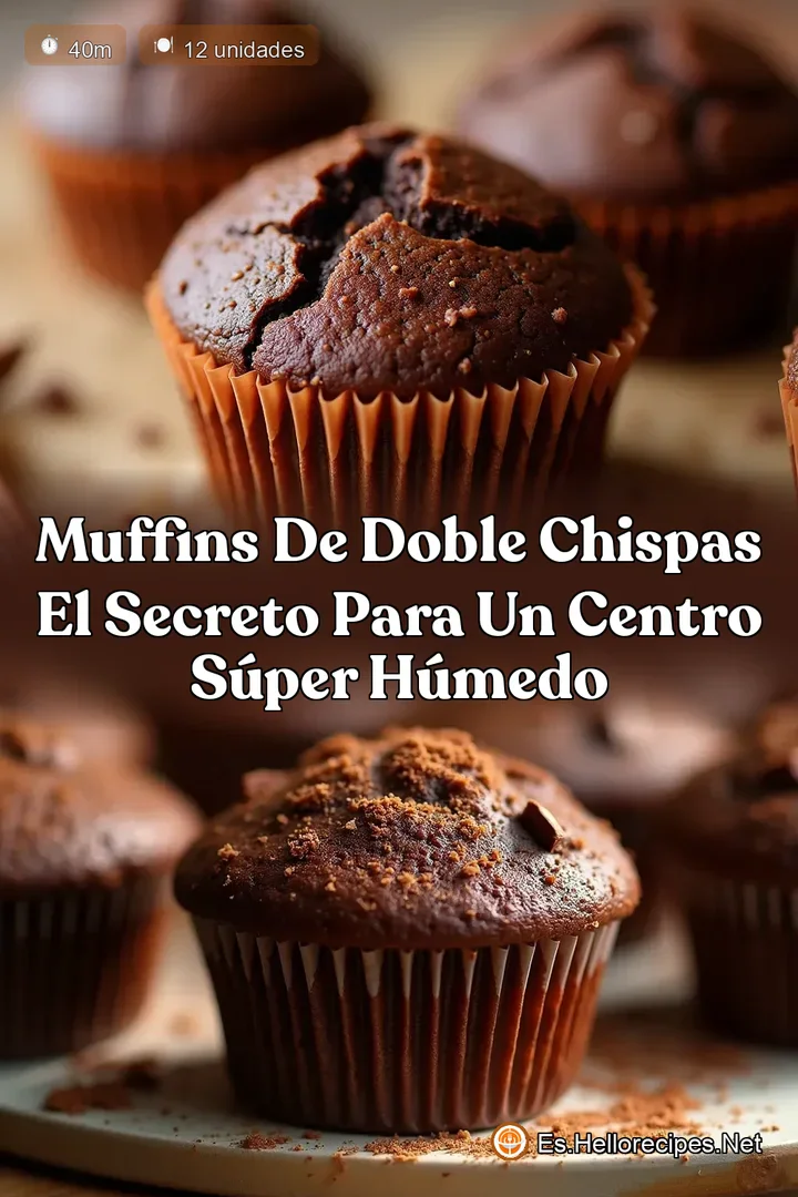 Muffins de Doble Chispas El Secreto para un Centro S&uacute;per H&uacute;medo