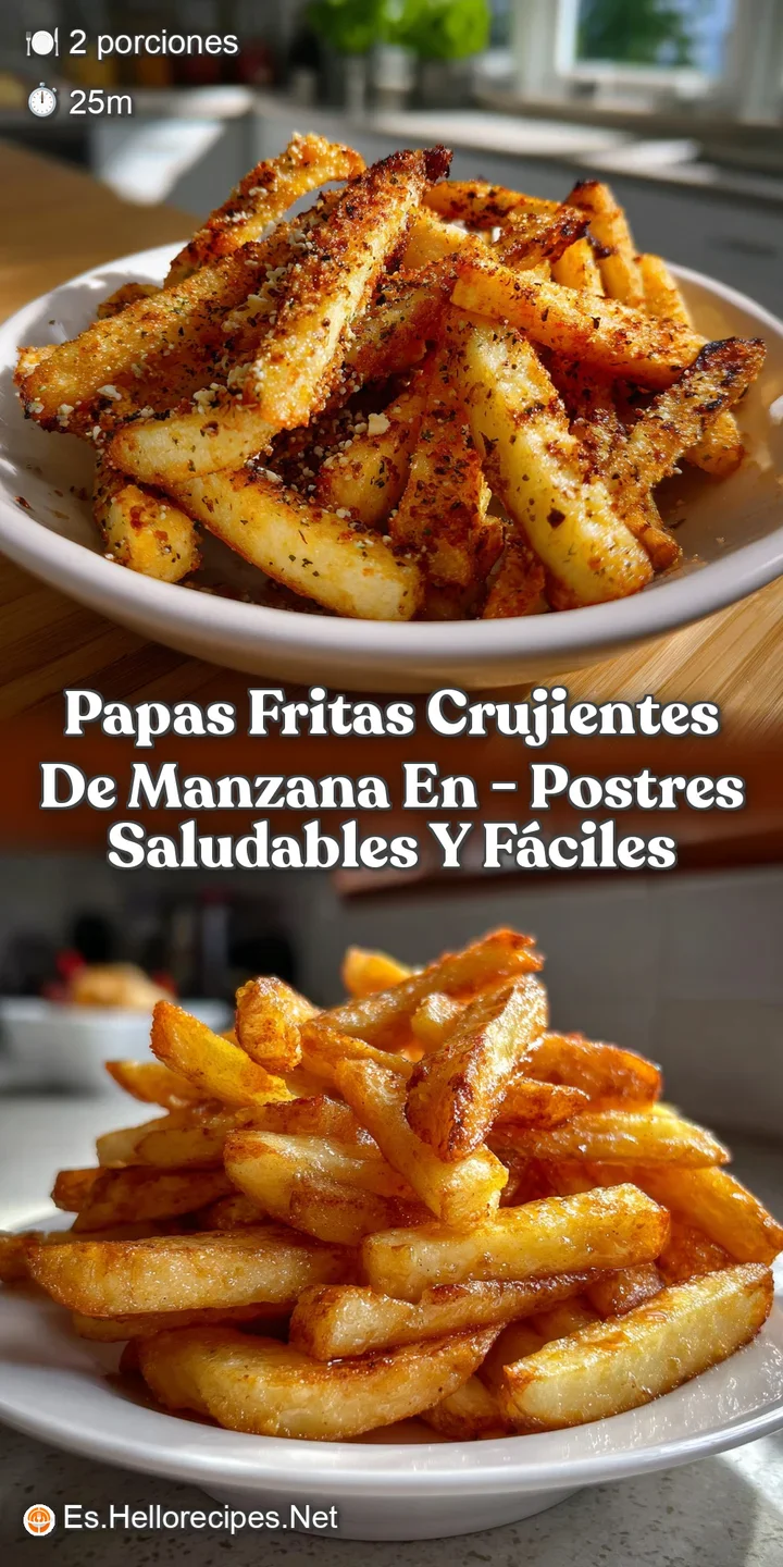 Papas Fritas Crujientes de Manzana en - Postres Saludables y F&aacute;ciles