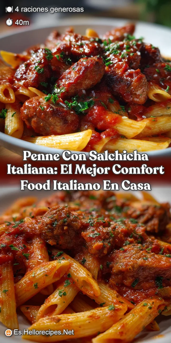 Penne con Salchicha Italiana: El Mejor Comfort Food Italiano en Casa
