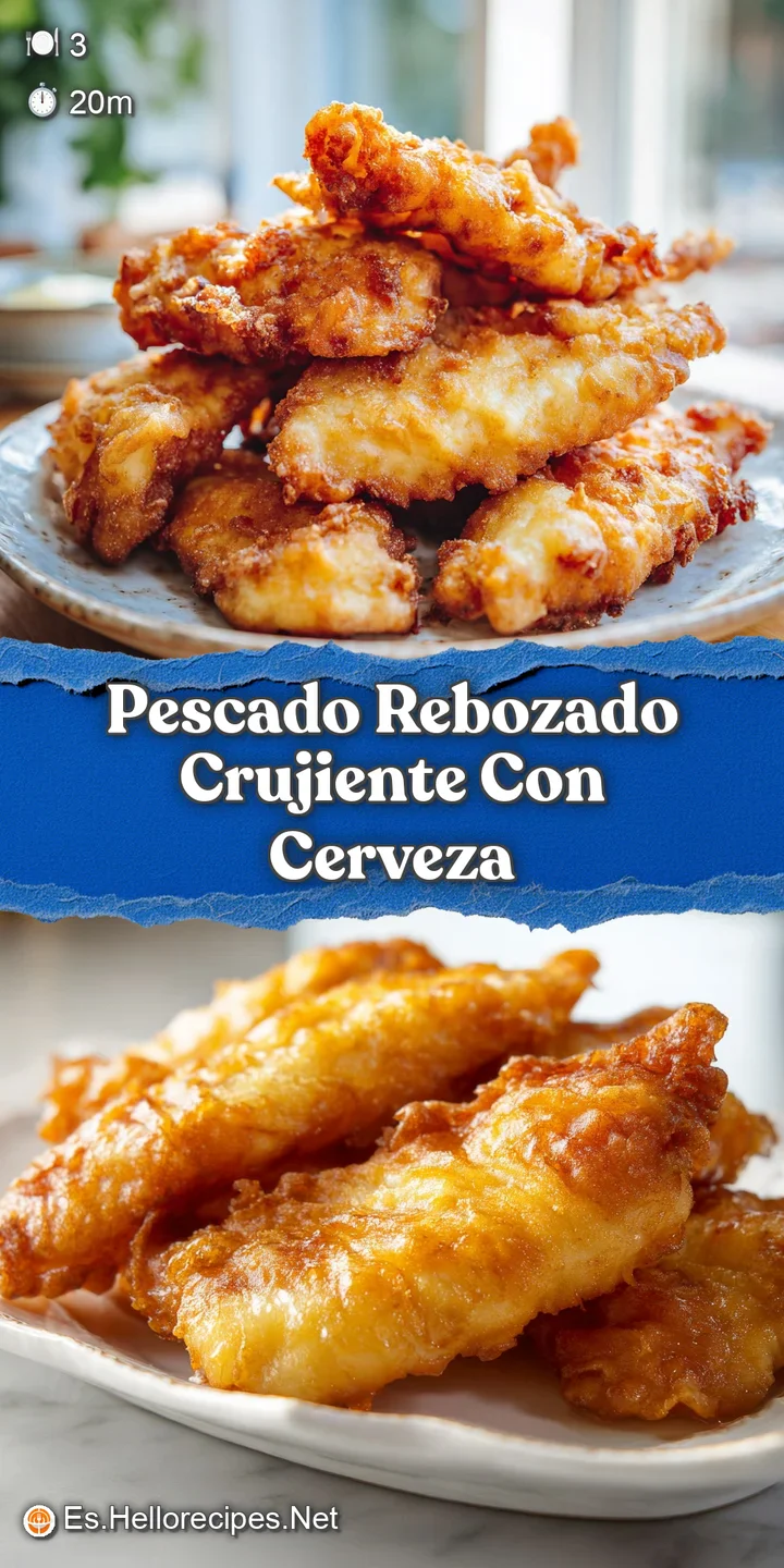 Up-close view of golden, bubbly beer batter encasing flaky white fish. Glistening surface hints at satisfying crunch and s...