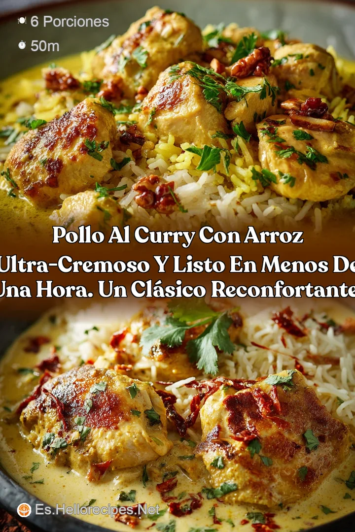Pollo al Curry con Arroz ultra-cremoso y listo en menos de una hora. Un cl&aacute;sico reconfortante!