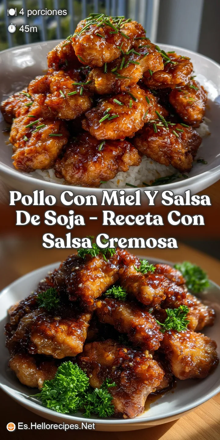 Pollo con Miel y Salsa de Soja - Receta con Salsa Cremosa