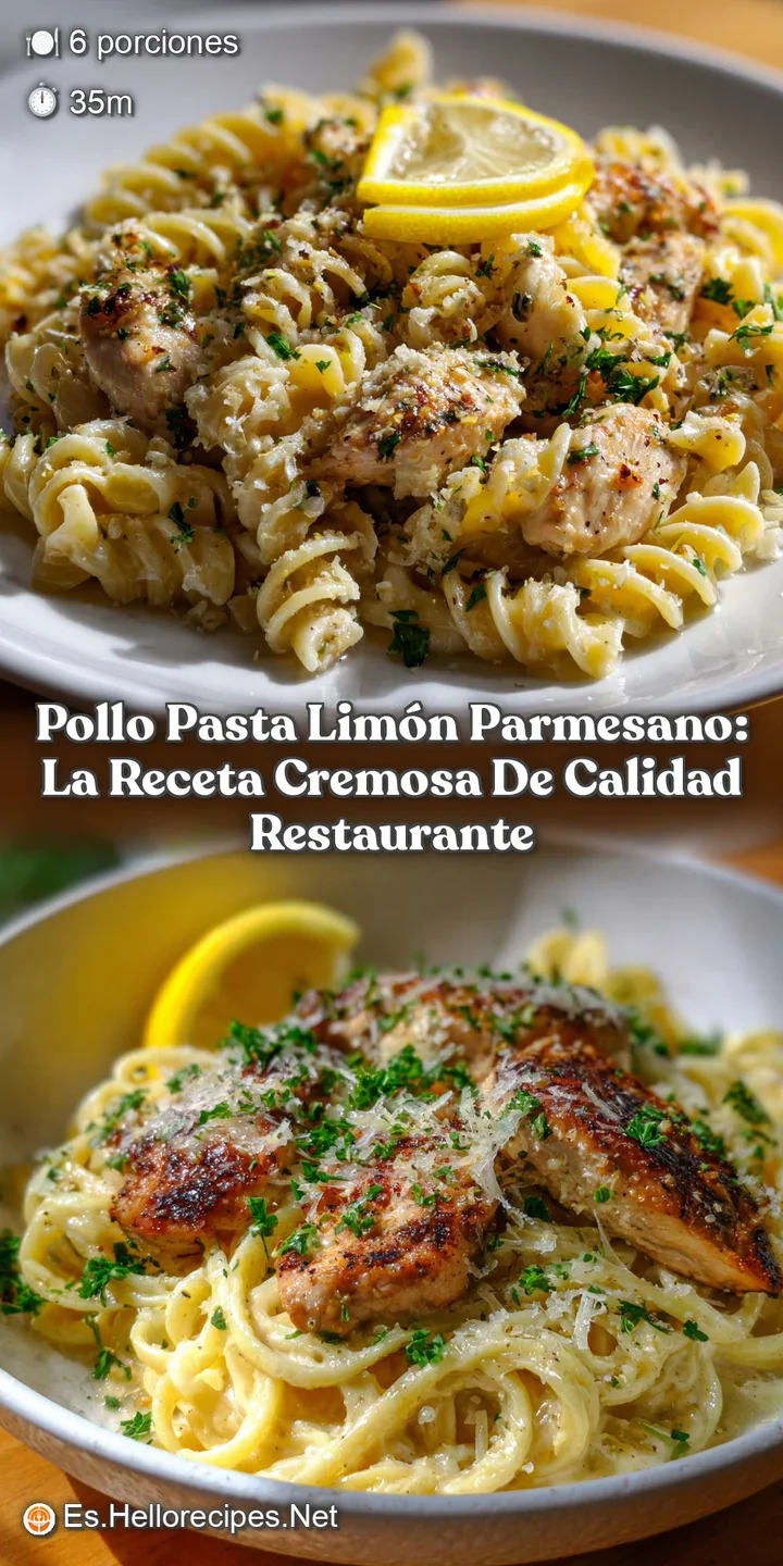 Pollo Pasta Lim&oacute;n Parmesano: La Receta Cremosa de Calidad Restaurante